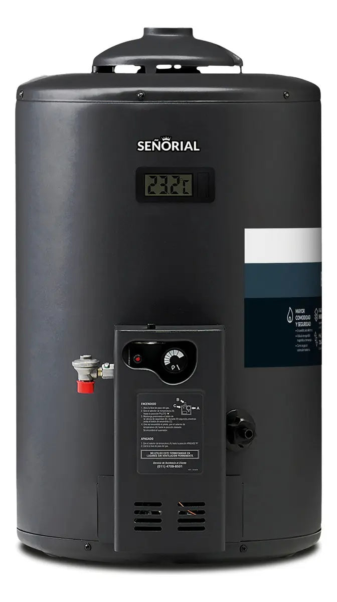 Termotanque Multigas Señorial TSGB-50 Black 50 Litros Gas Natural / Gas Licuado - 330089