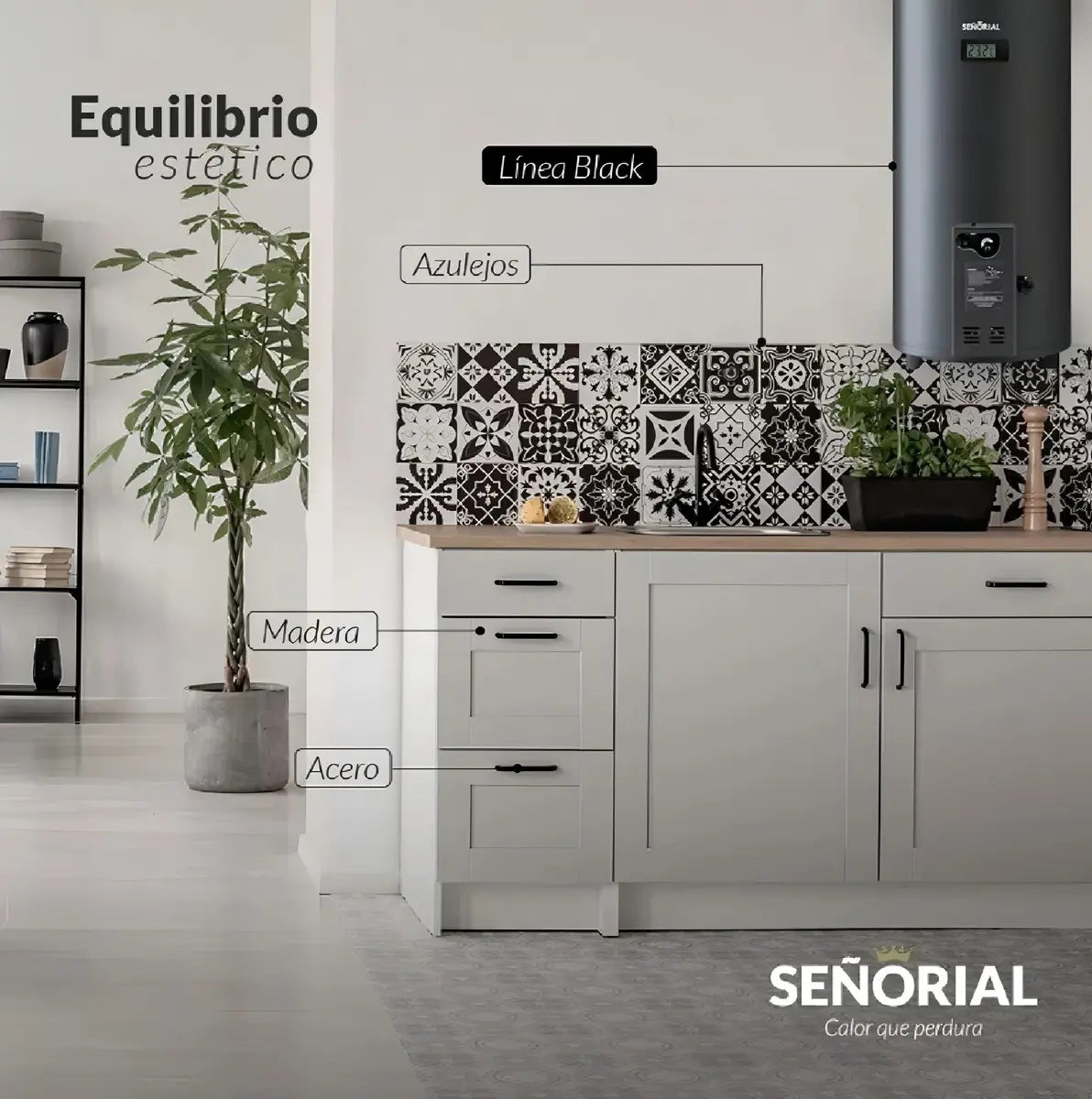 Termotanque Señorial Black 75 Litros Multigas Gas Natural GLP - 330090