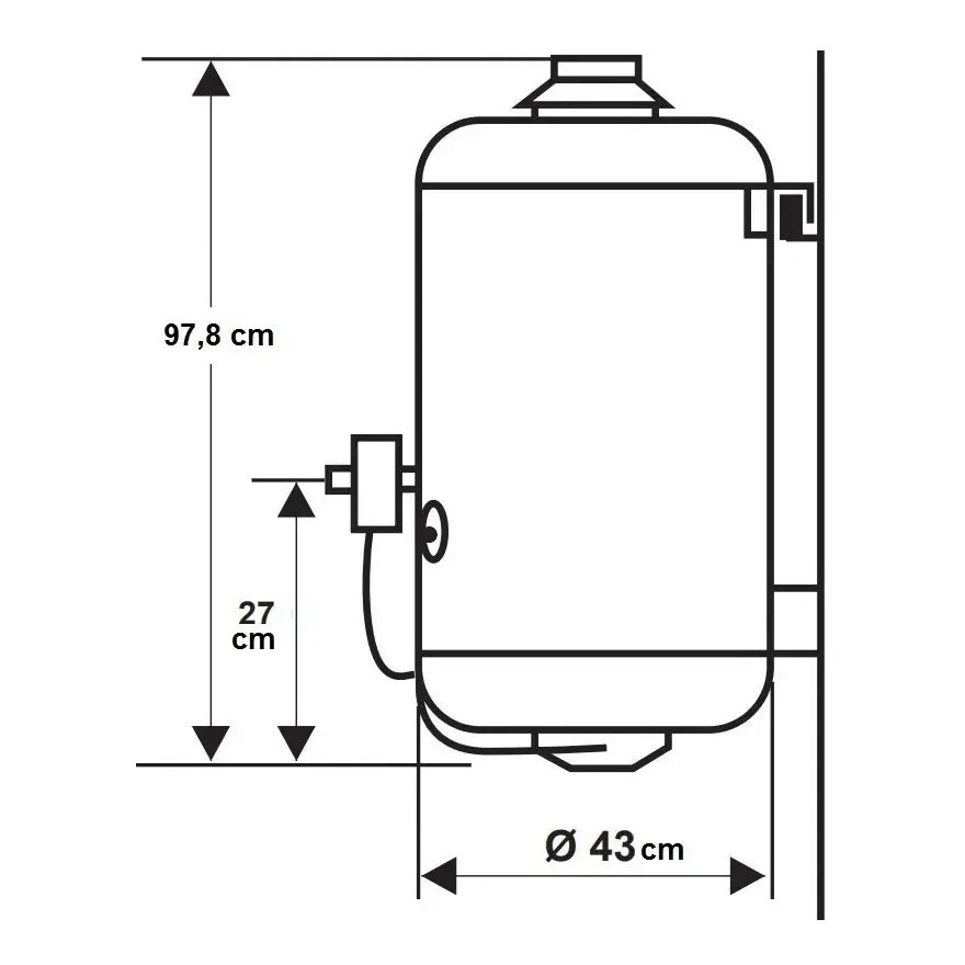 Termotanque Ecotermo Pópuli 70 Litros Gas Natural 5000 Kcal/h - TPOP8NS070