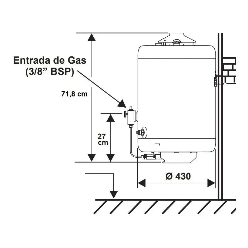 Termotanque a Gas Ecotermo Pópuli 45 Litros Blanco - TPOP8NS045