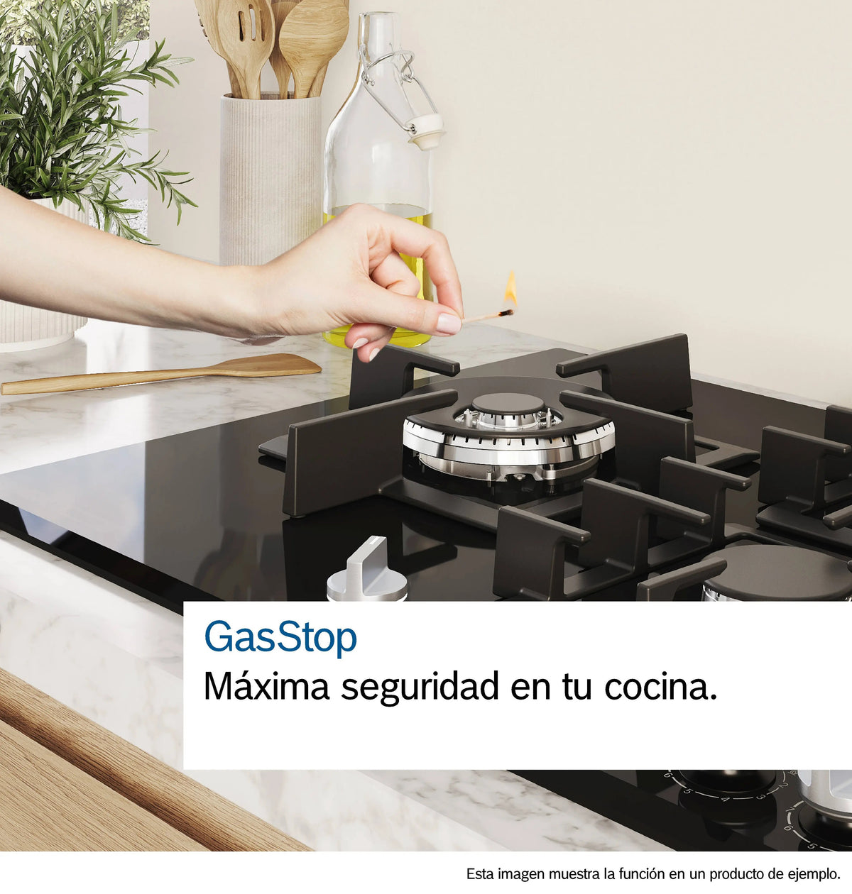 Anafe a Gas Bosch Serie 6 PPQ7A6I40 75 cm Cristal Negro 5 Quemadores