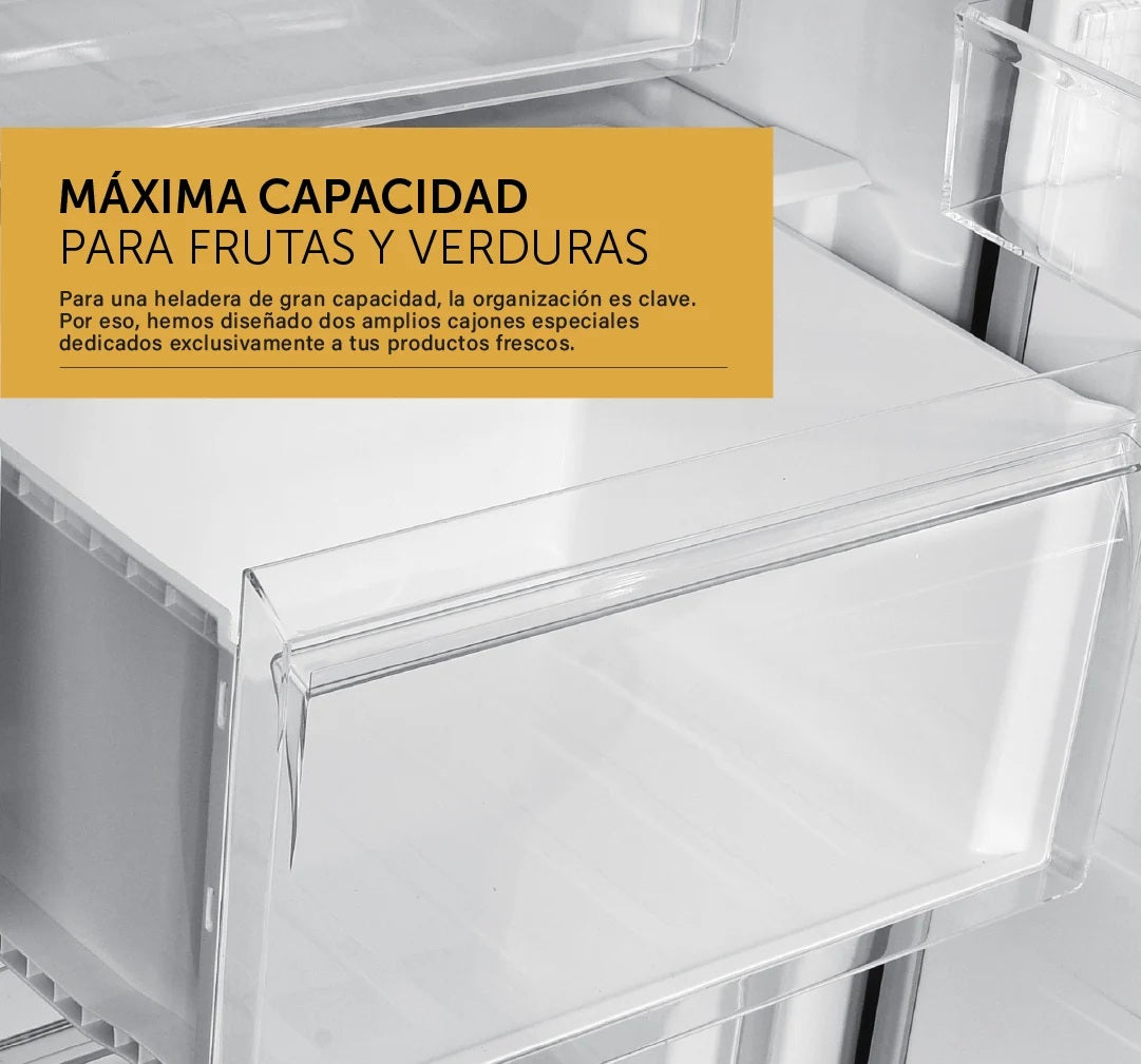 Combo Side by Side Vondom Heladera + Freezer Inverter No Frost 695 Litros Blackinox HEL388BLACKINOX + FR307BLACKINOX
