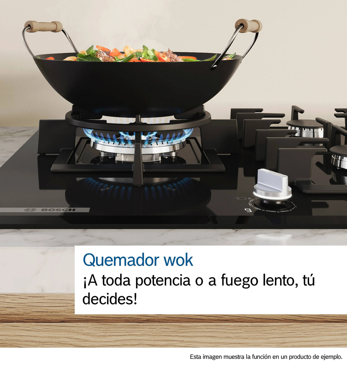 Anafe a Gas Bosch Serie 6 PPQ7A6I40 75 cm Cristal Negro 5 Quemadores