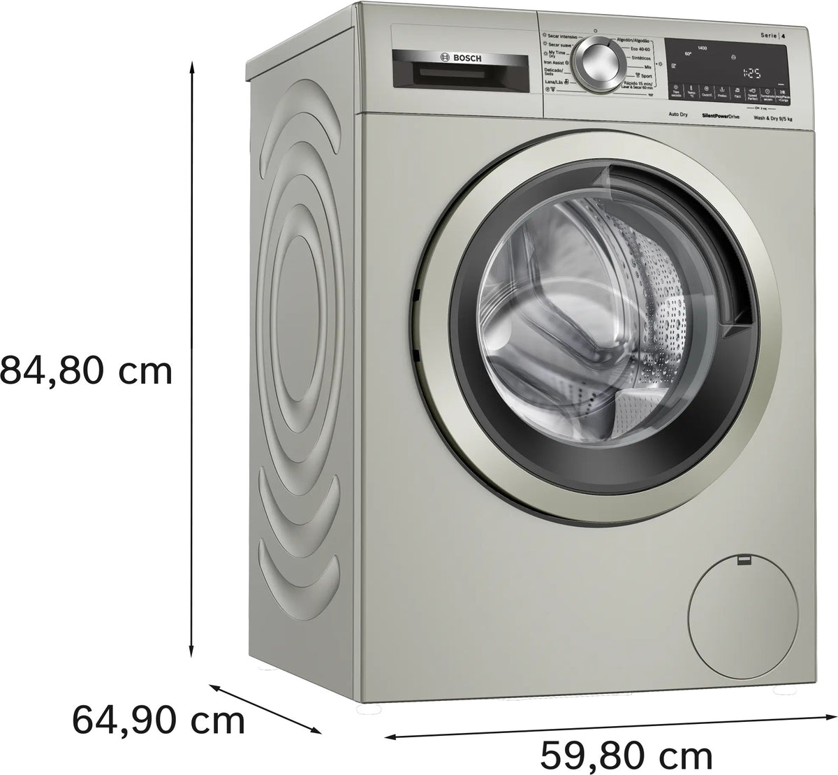 Lavasecarropa Bosch Serie 4 WNA1341XES 9/5 kg 1400 RPM Acero Mate Antihuellas