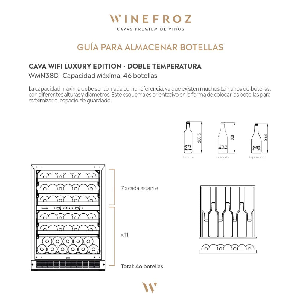 CAVA LUXURY EDITION PARA 46 BOTELLAS DOBLE TEMPERATURA