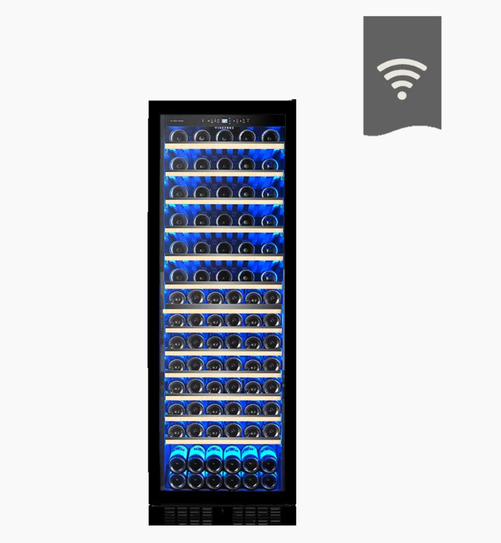 CAVA WINEFROZ WIFI LUXURY EDITION ACERO INOXIDABLE NEGRO PARA 138 BOTELLAS - SIMPLE TEMPERATURA