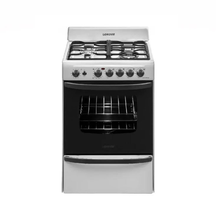 Cocina A Gas Longvie 19501B 56cm Encendido Una Mano 6 BLANCA