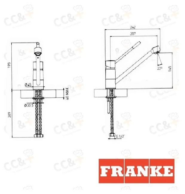 Grifo Monocomando Franke Curvline Cromo