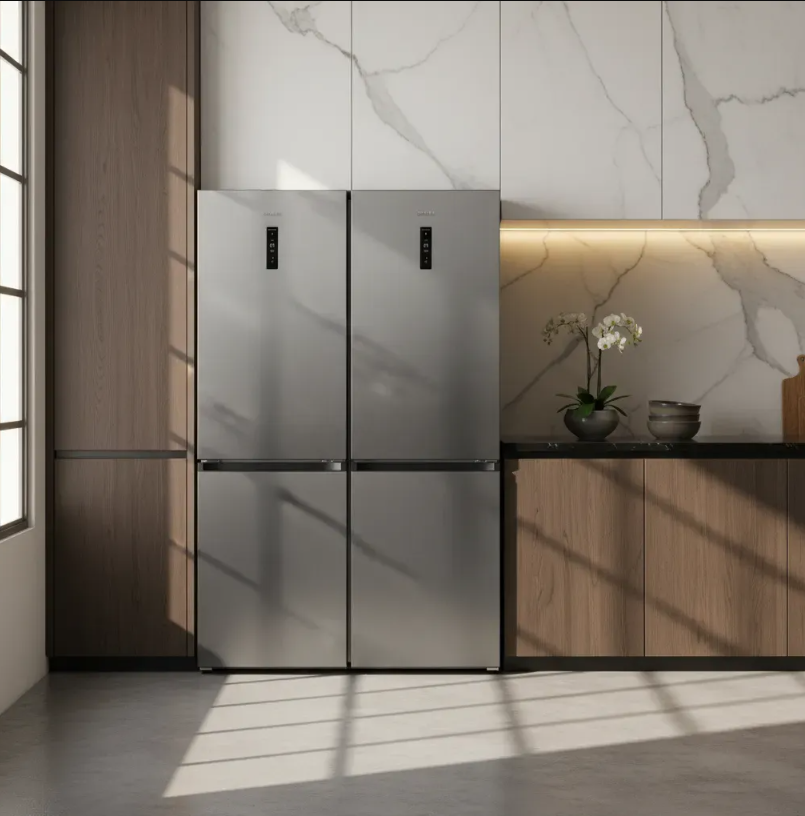 Combo Heladera Side By Side Ocean Italy Combi 580l Dark Inox