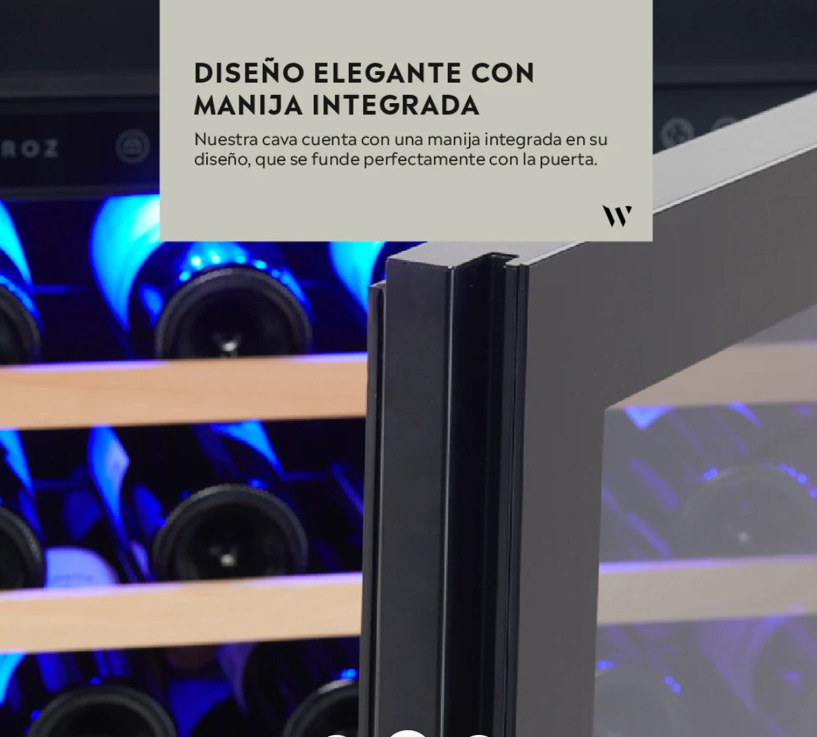 CAVA VINOS WINEFROZ GLASS DOOR EDITION PARA 166 BOTELLAS - SIMPLE TEMPERATURA