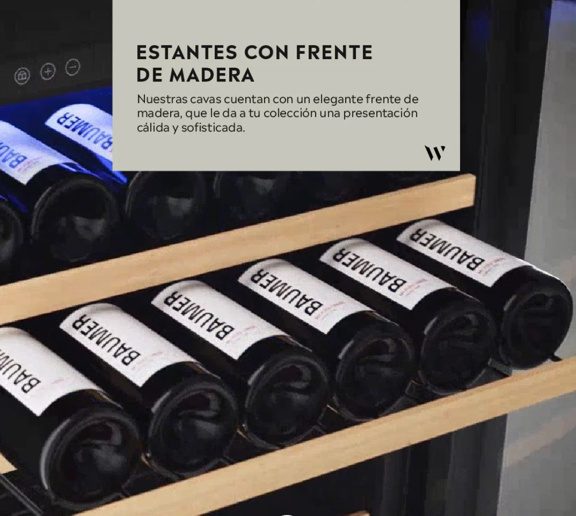 CAVA WINEFROZ GLASS DOOR EDITION PARA 56 BOTELLAS - SIMPLE TEMPERATURA
