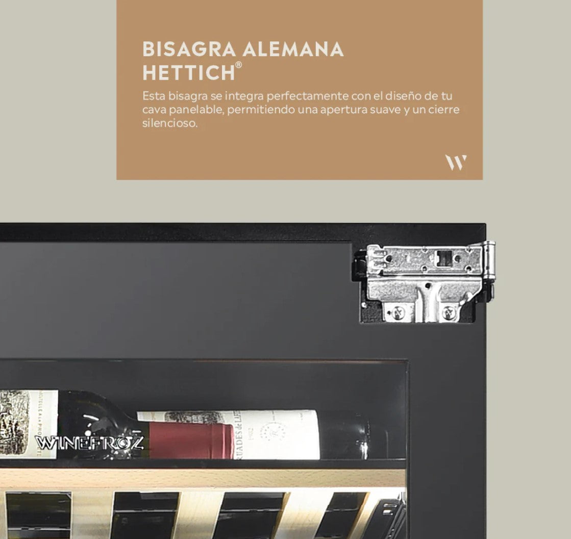 CAVA WINEFROZ PANELABLE PARA 71 BOTELLAS - EMPOTRABLE / APOYO - TRIPLE TEMPERATURA