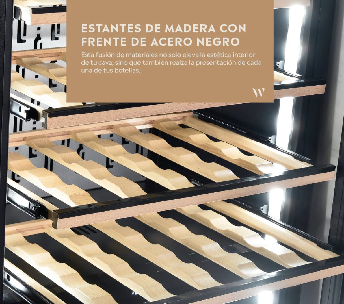 CAVA WINEFROZ PANELABLE PARA 71 BOTELLAS - EMPOTRABLE / APOYO - TRIPLE TEMPERATURA