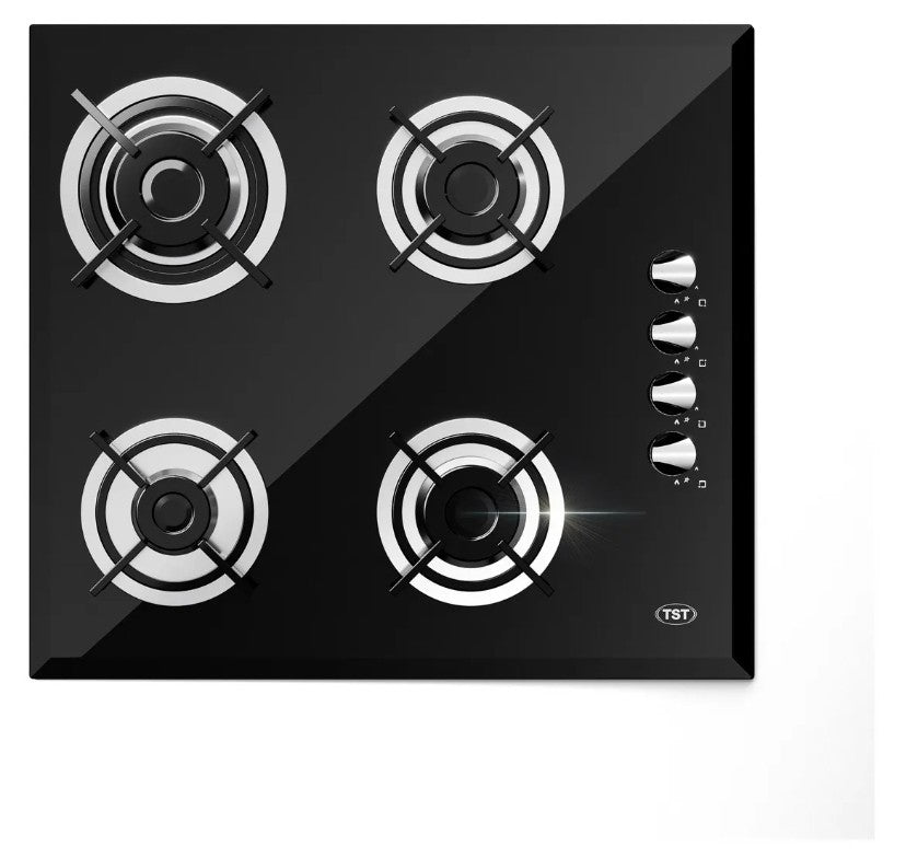 Anafe A Gas Tst Spezia 4 Hornallas Vidrio Negro Negro 22-4