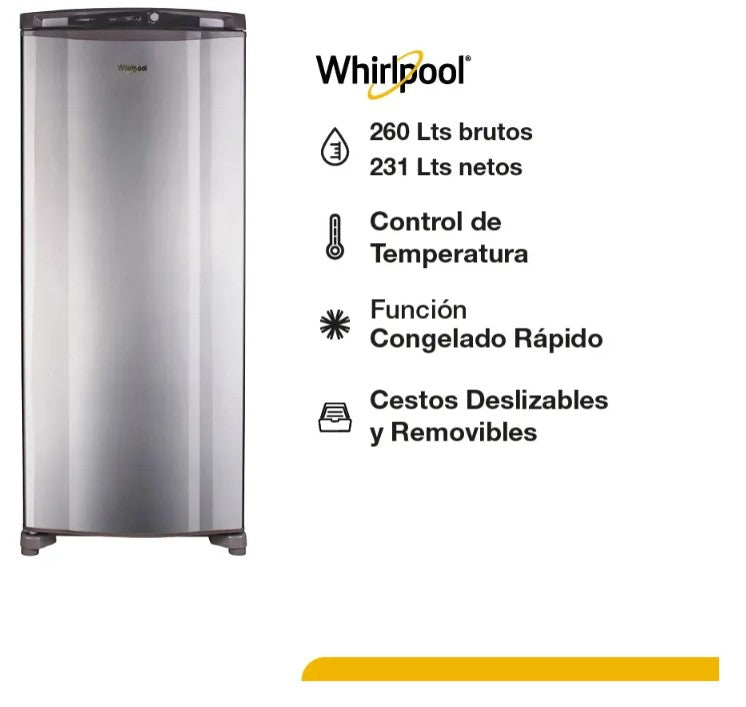 Freezer Vertical Whirlpool Wvu26mk 231lts Ciclico