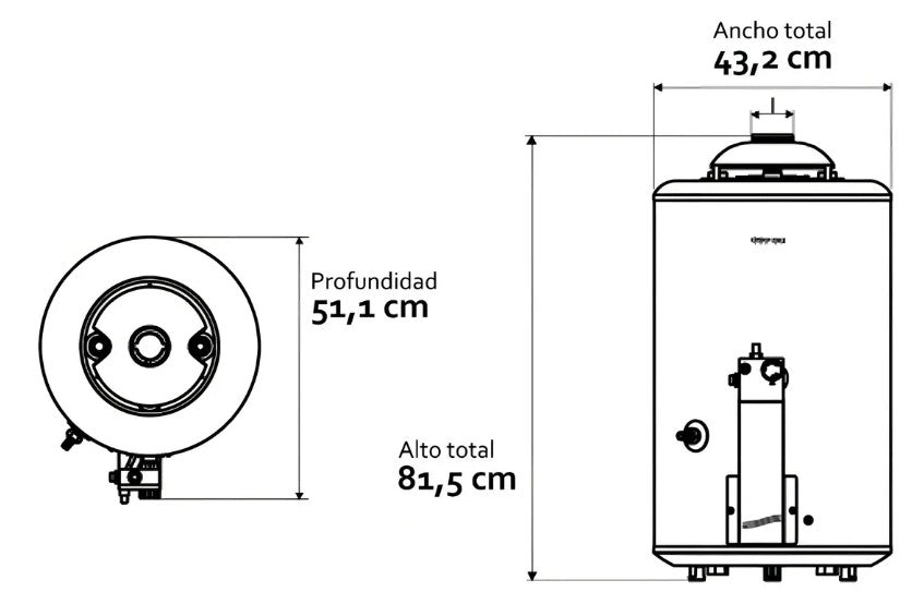 Termotanque Coppens TTQ50CO Recuperación Simultánea 50l Blanco