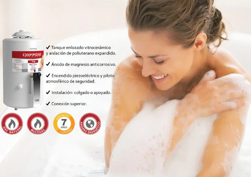 Termotanque Coppens TTQ50CO Recuperación Simultánea 50l Blanco