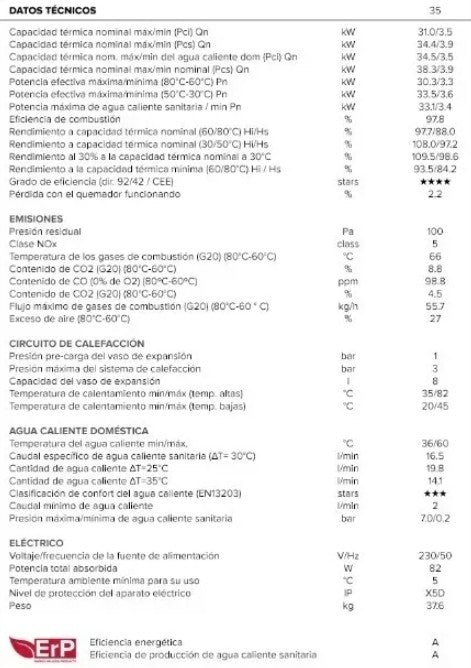 Caldera Ariston Alteas One Net35 Condensacion 35000 Kcal Frente Vidrio Negro - 3301773