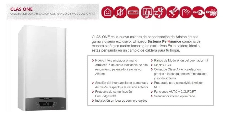 Caldera Ariston Clas One 24 kcal Condensación Alta Eficiencia - 3301017