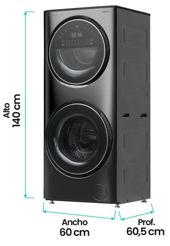 Torre De Lavado Philco PHLFT157GT Inverter Lavasecarropas 15/7k Gris Oscuro