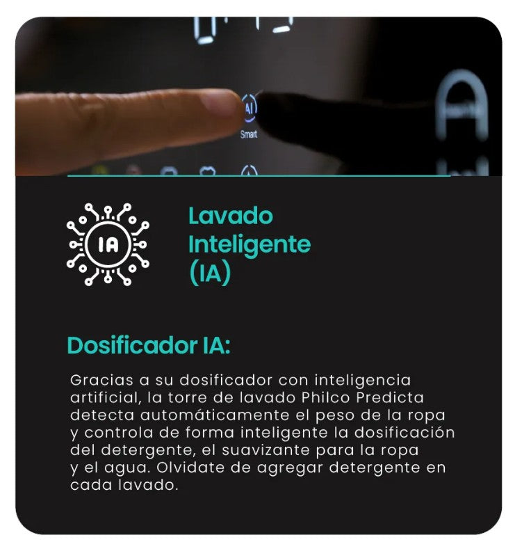 Torre De Lavado Philco PHLFT157GT Inverter Lavasecarropas 15/7k Gris Oscuro