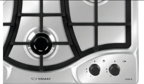 Anafe a Gas Ormay Tecno IX 4 Hornallas Plateado Acero