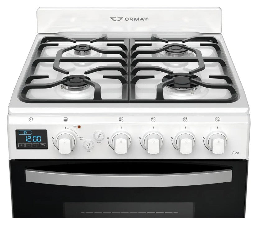 Cocina Ormay Evo Blanca 4hornalla Timer Digital Modelo Blanco - 2040