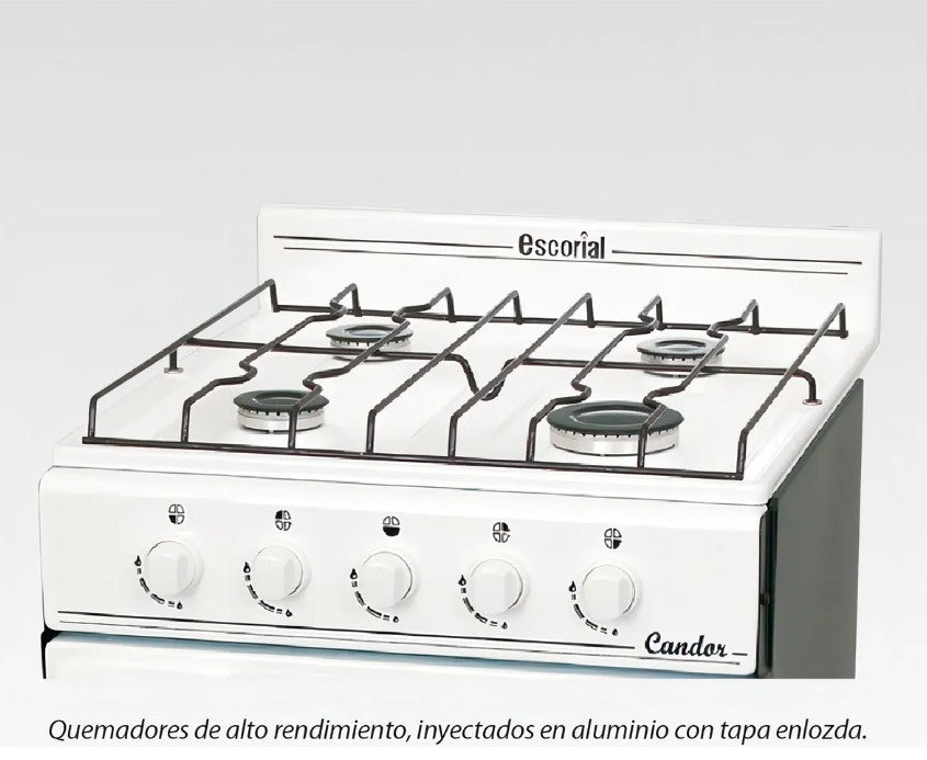 Cocina Escorial Candor S2 51 cm Gas Natural Blanca - 32584