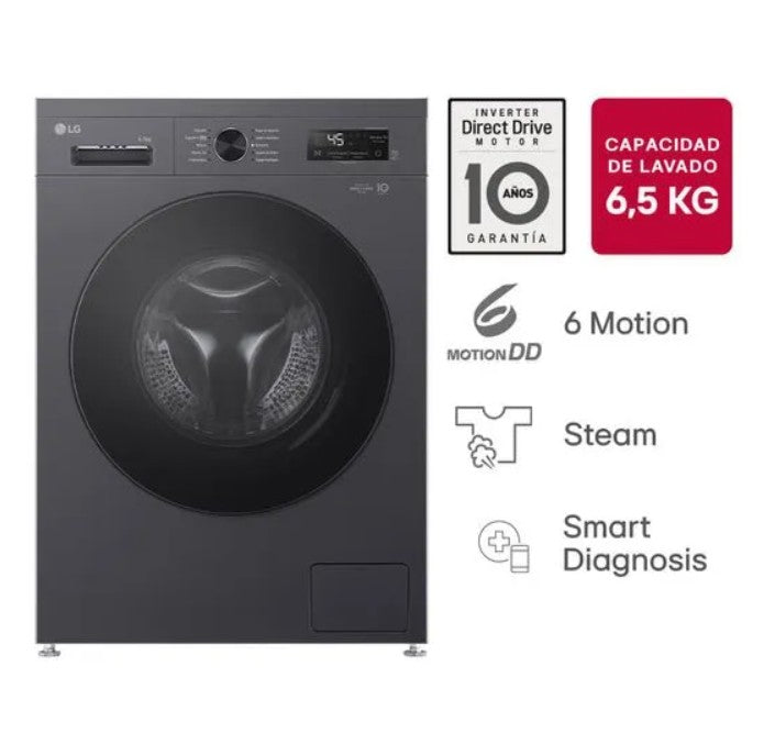 Lavarropas LG WM65MVFS6 Carga Frontal 6,5 Kg Inverter