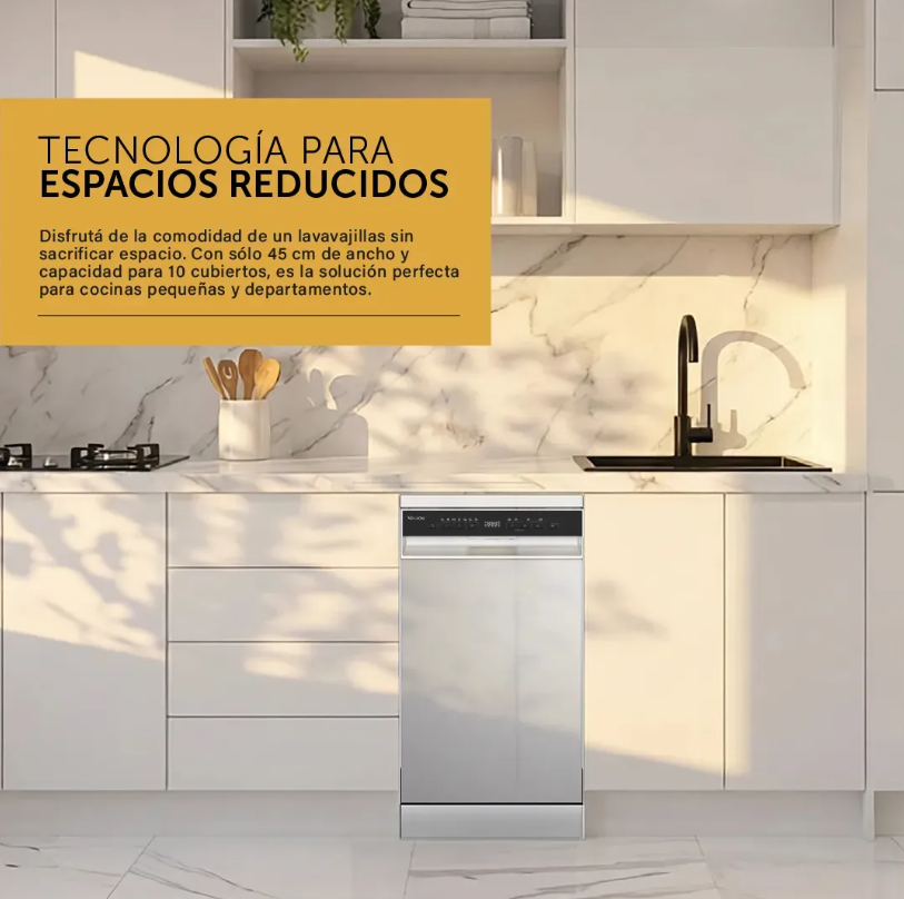 Lavavajillas Vondom LVJ10INOX 45 cm Acero Inoxidable - 10 Cubiertos