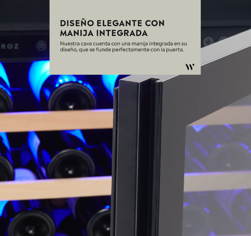 Cava Vinos Winefroz GD400S Simple Temperatura Puerta Vidrio 56 Bot