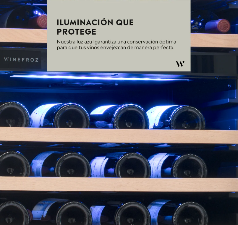 Cava Vinos Winefroz GD400S Simple Temperatura Puerta Vidrio 56 Bot