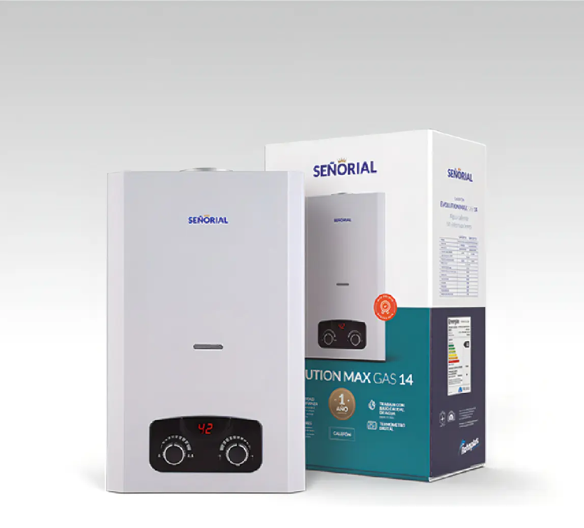 Calefón Gas Licuado GLP 14 l/min Señorial Evolution Max Blanco - 330114