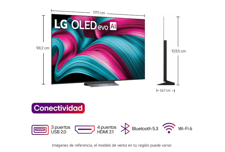 Smart TV LG OLED evo 77” C5 4K UHD OLED77C5PSA