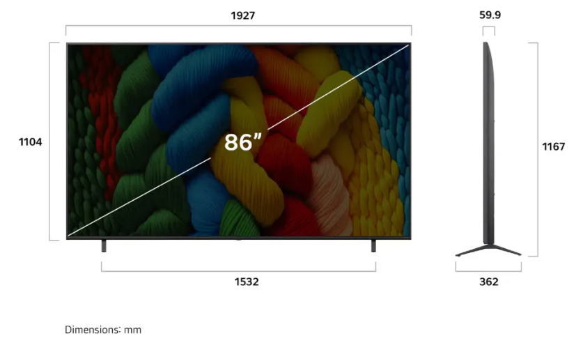 Smart TV LG 86” NanoCell 4K UHD 86NANO80ASA
