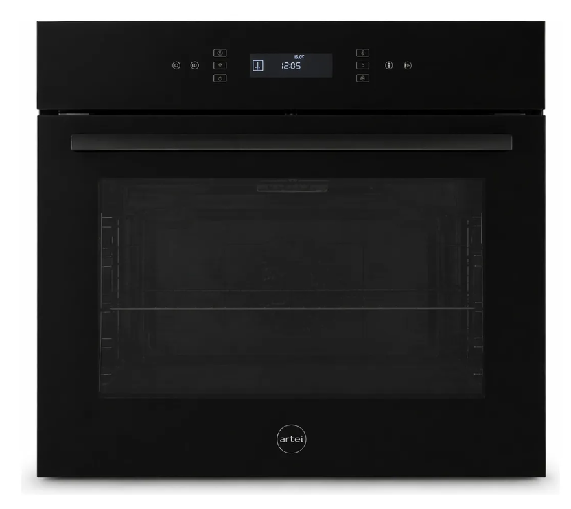 Combo Artei Total Black Horno Empotrable Touch 60cm + Anafe Vitrocerámico 4 Zonas