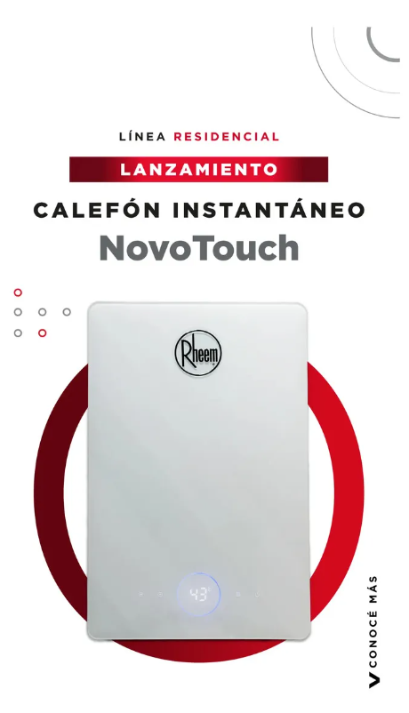 Calefón Rheem NovoTouch 14L Tiro Forzado GN Modelo R7-14L-GN-XI-TF-B