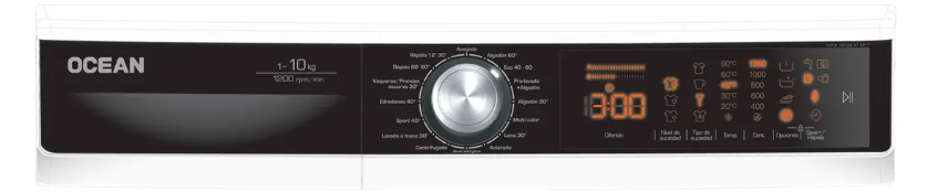 Lavarropas Ocean Italy Inverter 10 Kg 1200 RPM WFOI12103ATEP7