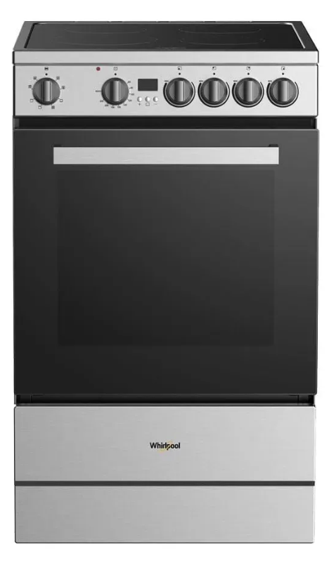 Cocina Eléctrica Whirlpool 55 cm Vitrocerámica 4 Zonas Horno 73 L Inox WFU4VA