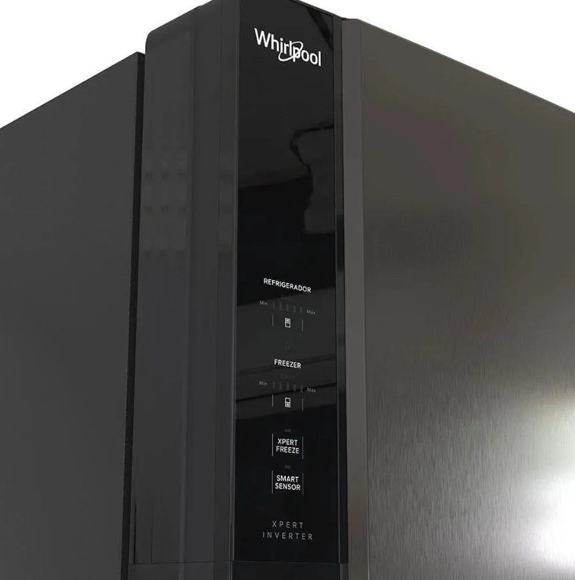 Heladera Whirlpool Xpert AI Inverter No Frost 518L Negra WRE68AE