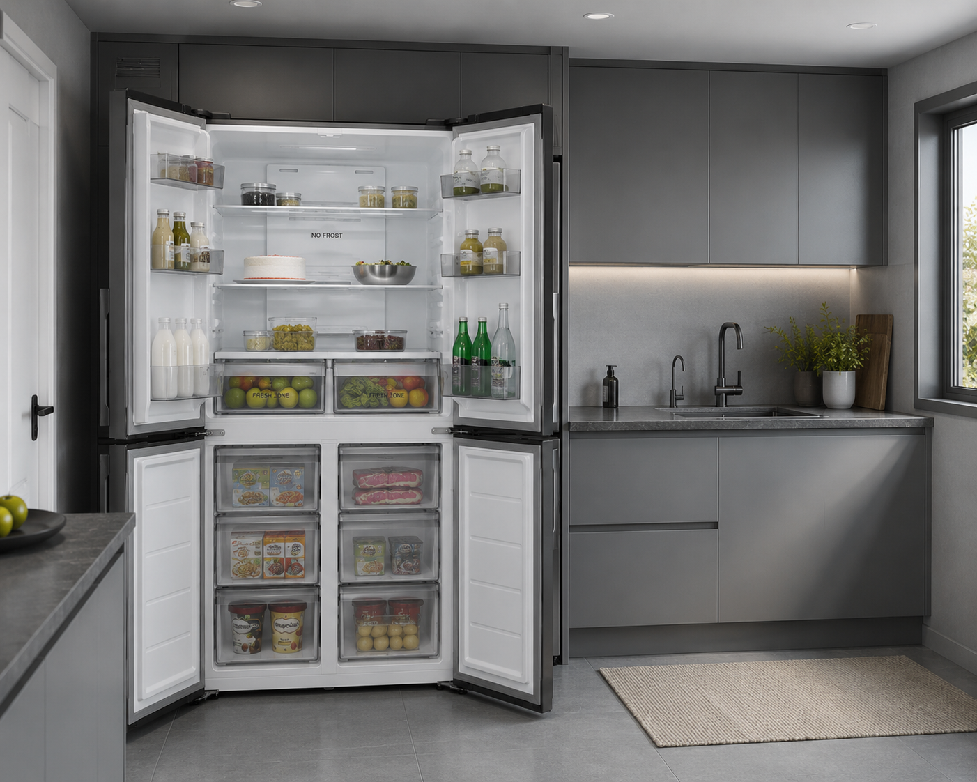 Heladera Combi No Frost OCEAN ITALY CNF412TDXA+ + CNFR410TDXA+ con dispenser