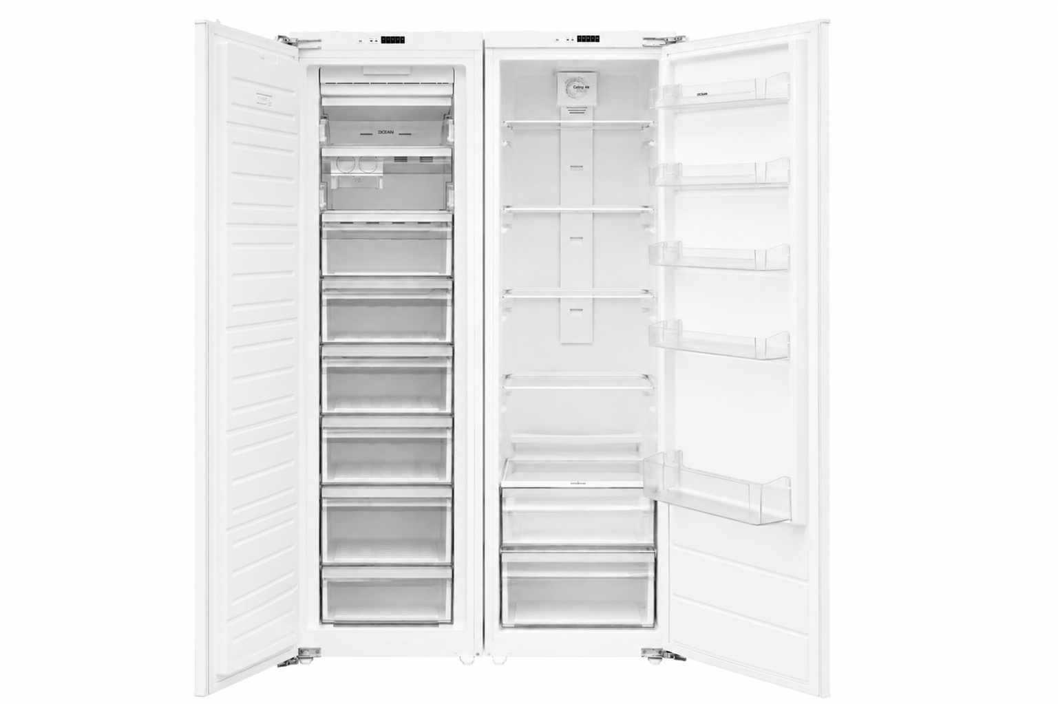 Combo Ocean Italy Heladera Panelable 294L + Freezer No Frost Empotrable 197L