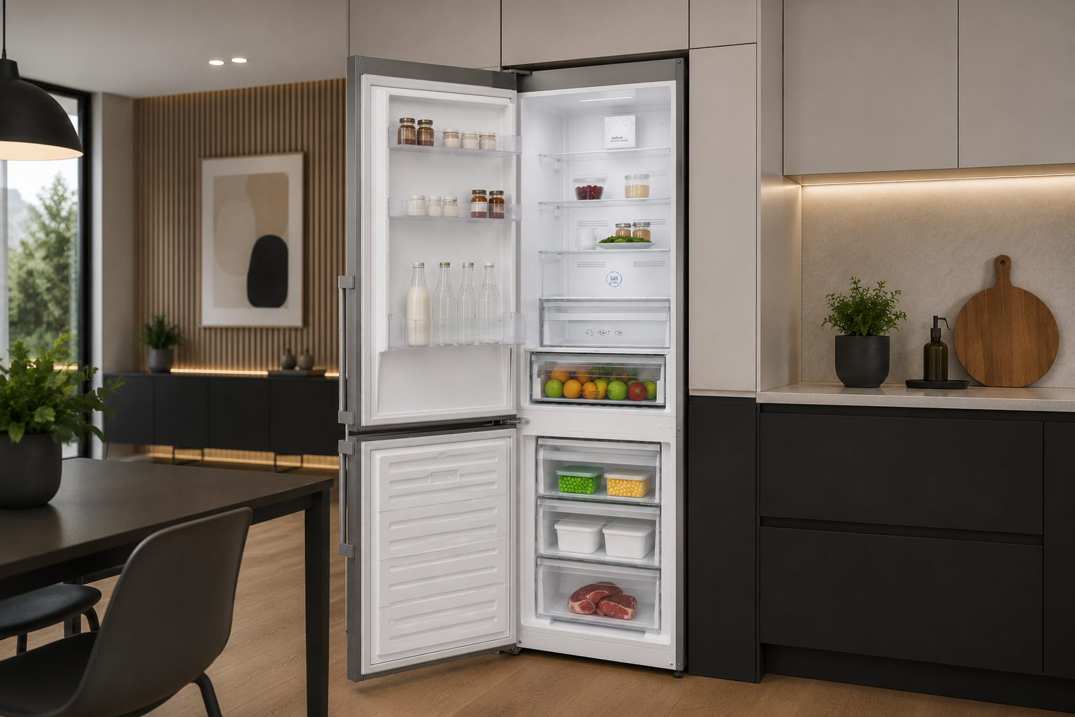 Heladera Ocean Italy No Frost 324L Display Digital Freezer Inferior CNFR410TDXA+