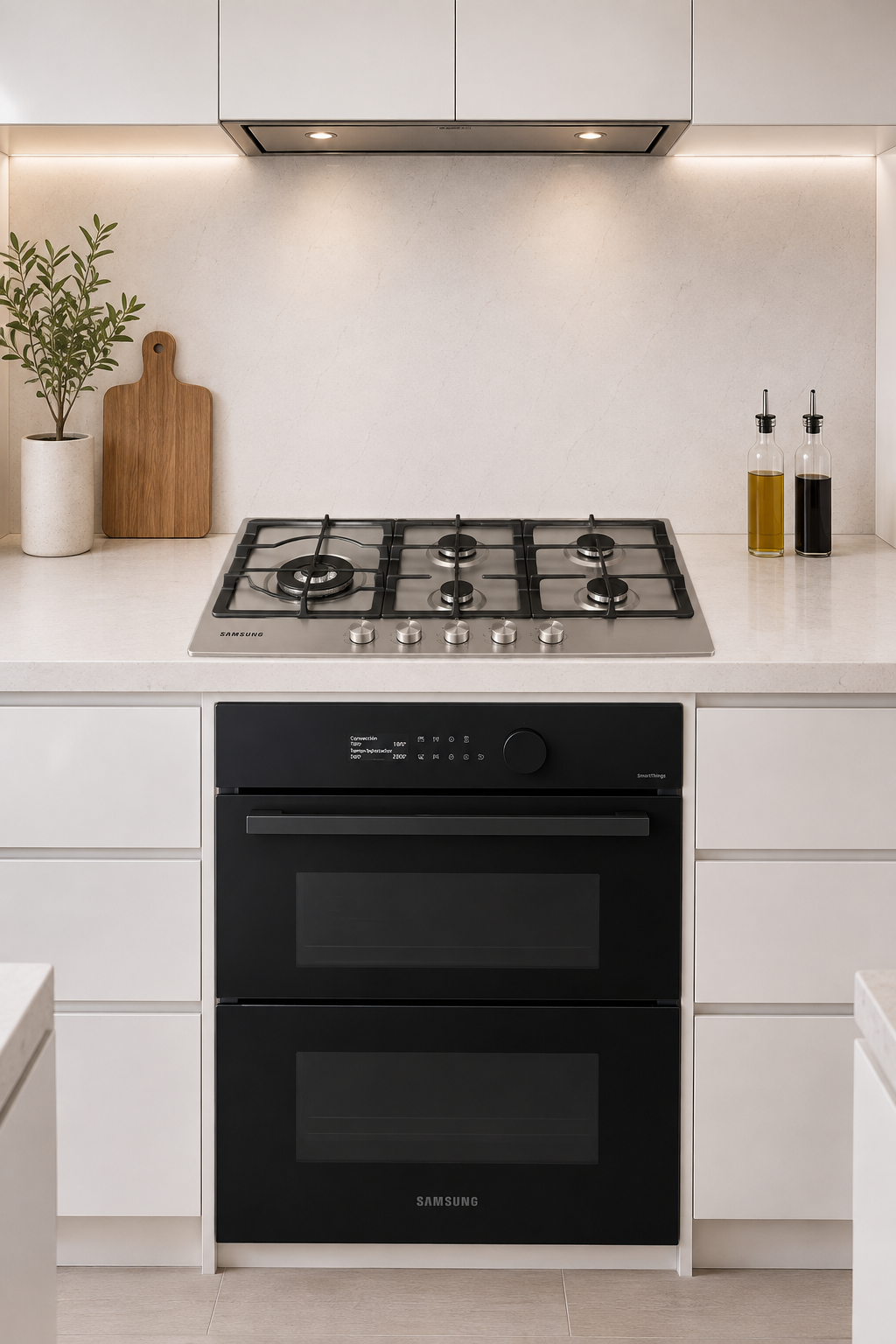Combo Horno Eléctrico Samsung Bespoke Dual Cook Flex 76 L NV7B5745TAK + Anafe a Gas Samsung 5 Hornallas 75 cm NA75J3030AS