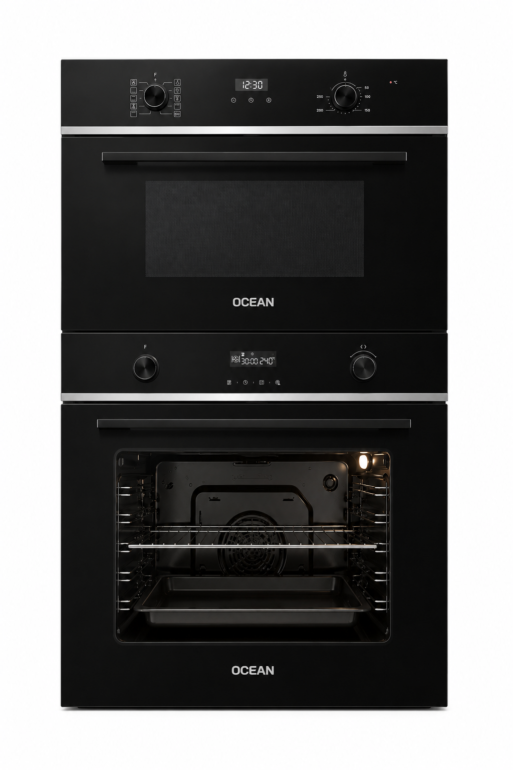 Combo Horno + Microondas Empotrables Ocean Italy Negro OEOM69BEF + MWOI349TCGAB