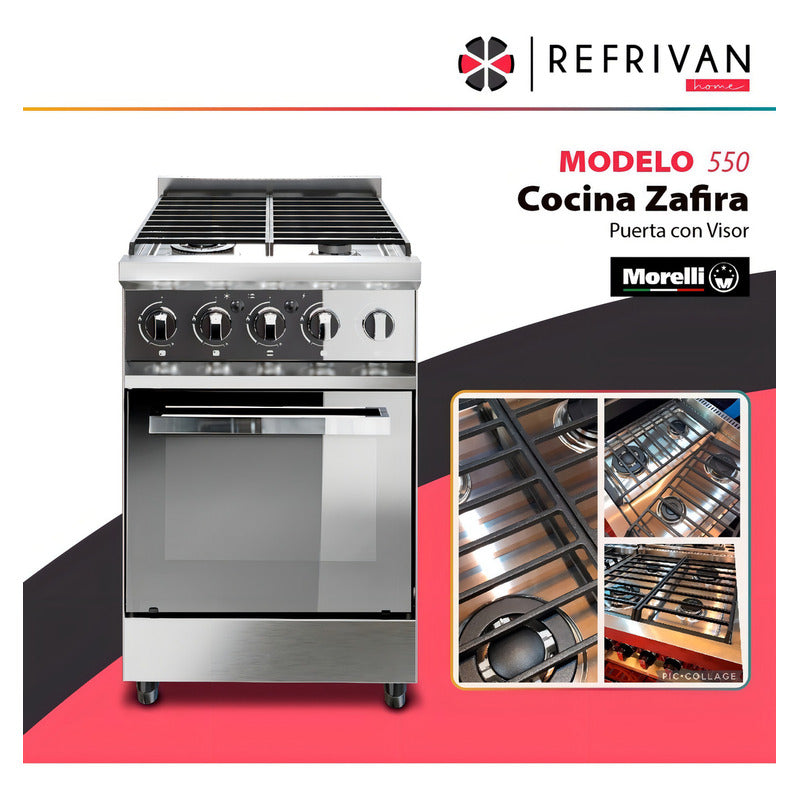 Cocina Morelli Zafira 550 Multigas 4 Hornallas 18024