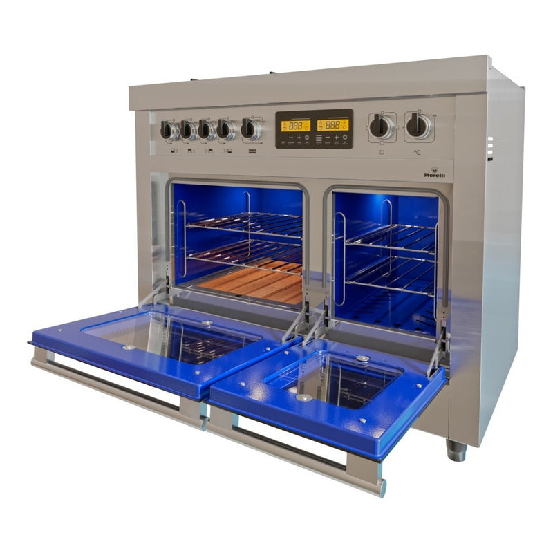 Cocina Industrial Morelli Dupplo Acero Inox 6 Hornallas 1m Encendido