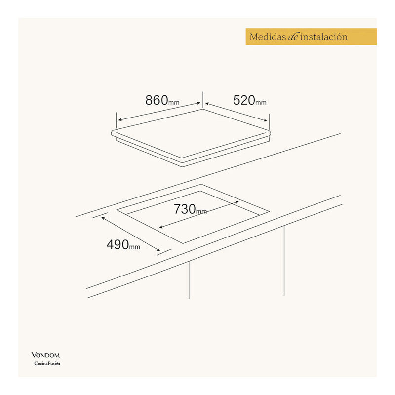 Combo Vondom Horno Electrico Airfry Y Anafe A Gas 5h 90 Cm
