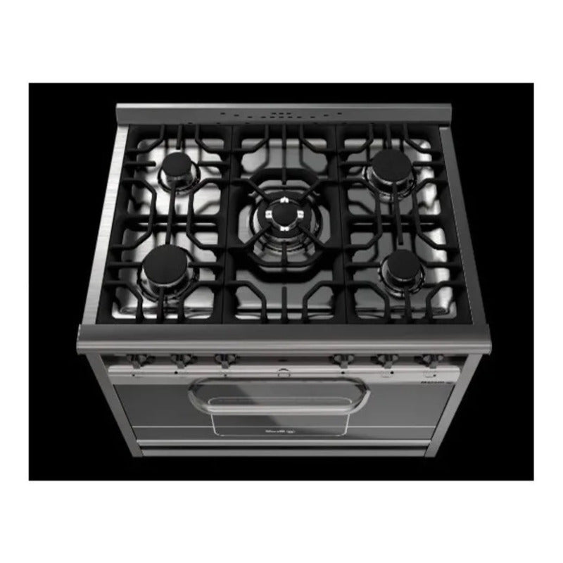 Cocina A Gas Morelli Forza 900 18037p 5 Hornallas Visor Cts Acero Inoxidable