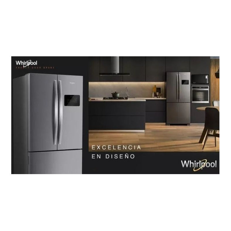 Heladera No Frost Whirlpool French Door 554l Acero Inoxidable Freezer Inferior